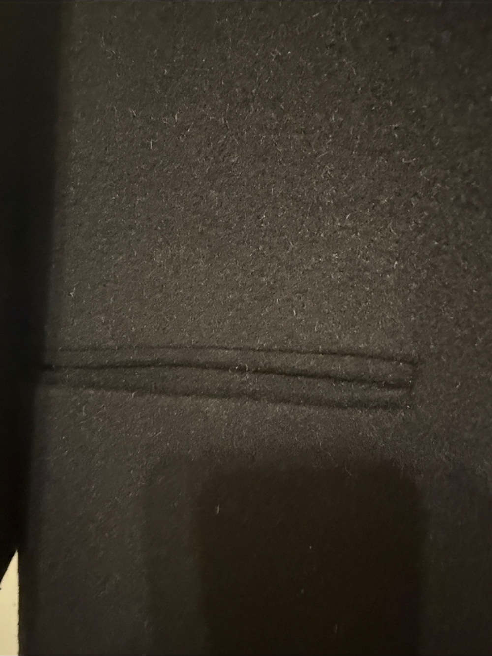 Universal Standard Black Double-Breasted Pea Coat with Gray Contrast Collar - Picture 4 of 8